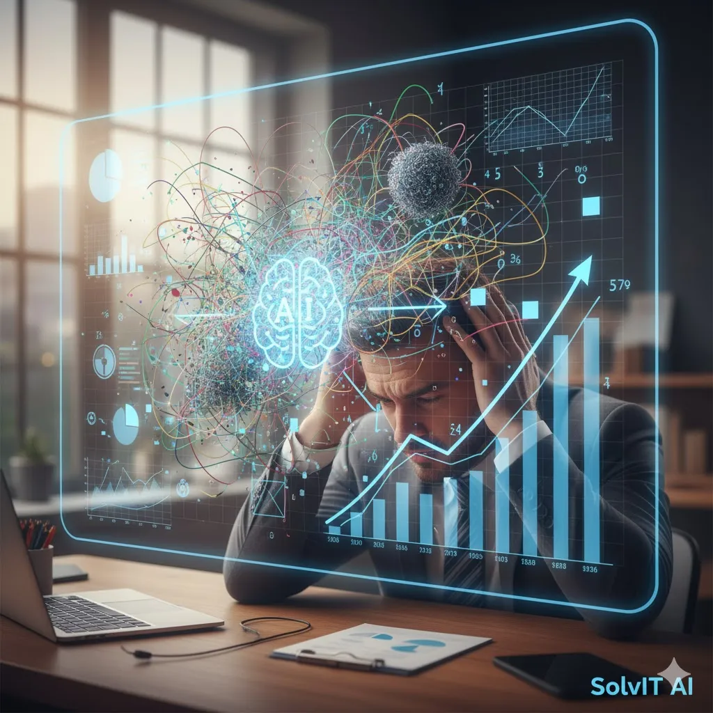 Illustration of organizing chaotic data points into a structured analytical framework